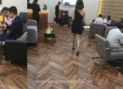 SÀN GỖ MORSER THIẾT KẾ XƯƠNG CÁ 3D XK142 VÀO PHÒNG VIP LEXUS - ÔTÔ SHOW 2019.